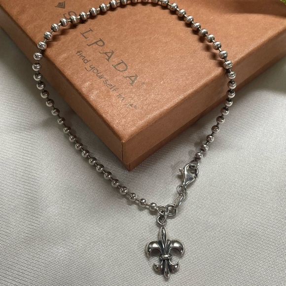 Silpada Fleur-de-lis Sterling Silver Ankle Bracelet A2642 - Picture 10 of 16